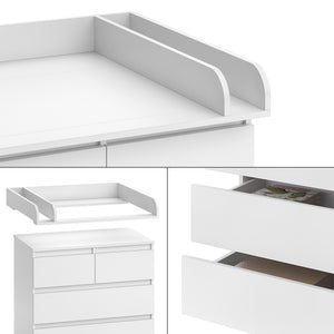 Vicco Fasciatoio Bianco 80 x 110.2 cm con 5 cassetti