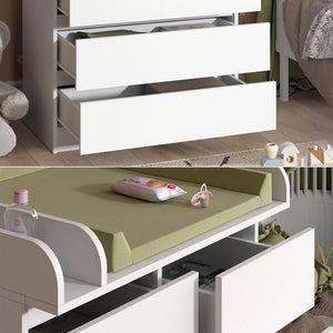 Vicco Fasciatoio Bianco 80 x 110.2 cm con 5 cassetti