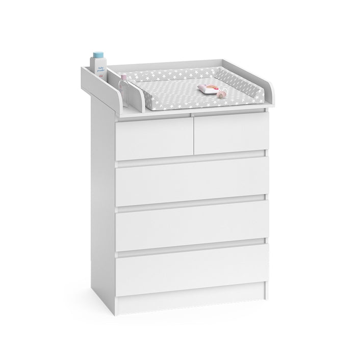 Vicco Fasciatoio Bianco 80 x 110.2 cm con 5 cassetti