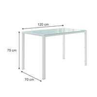 Vicco Tavolo da pranzo Bianco 120 x 75 cm