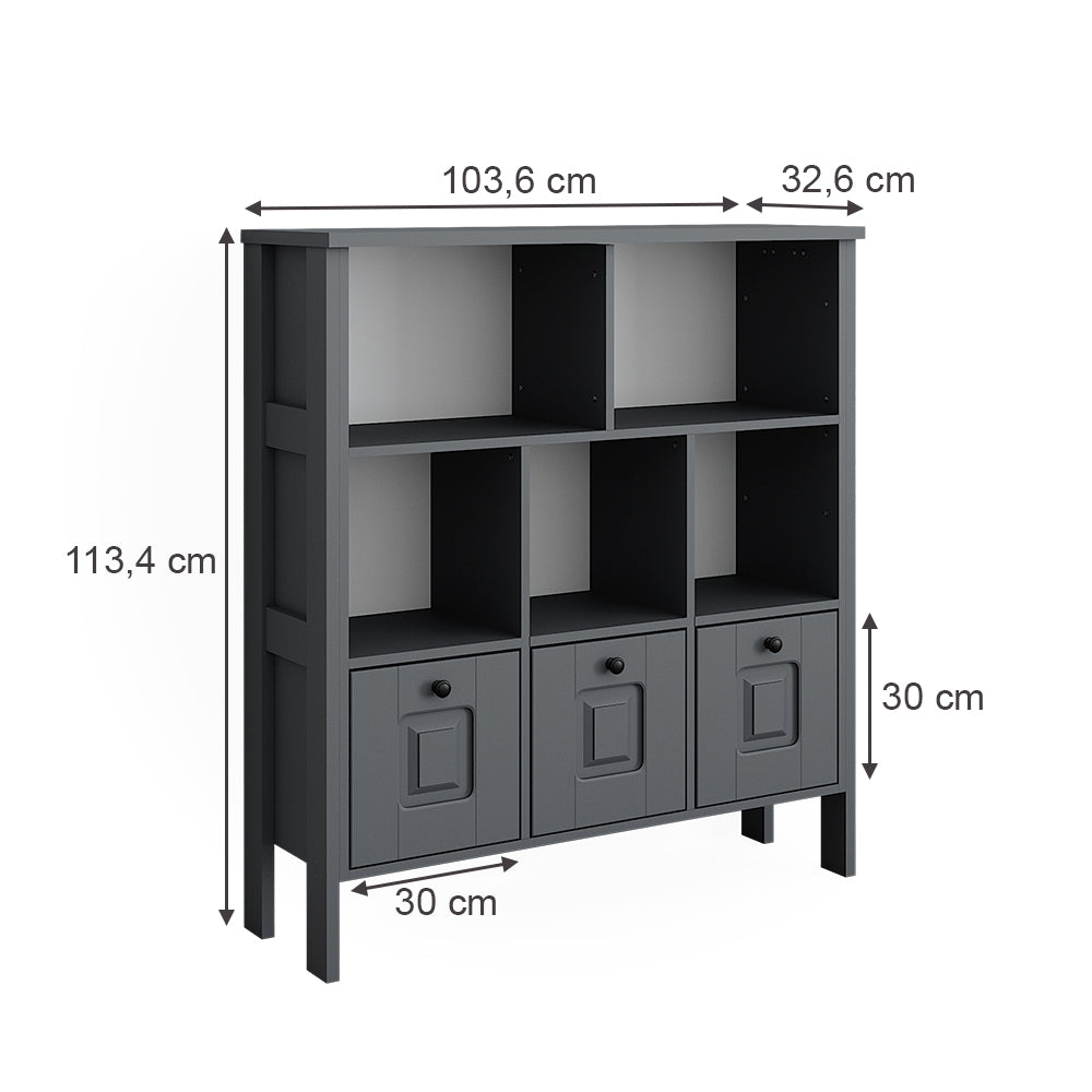 Vitalispa Libreria bambini Grigio 103.6 x 113.4 cm