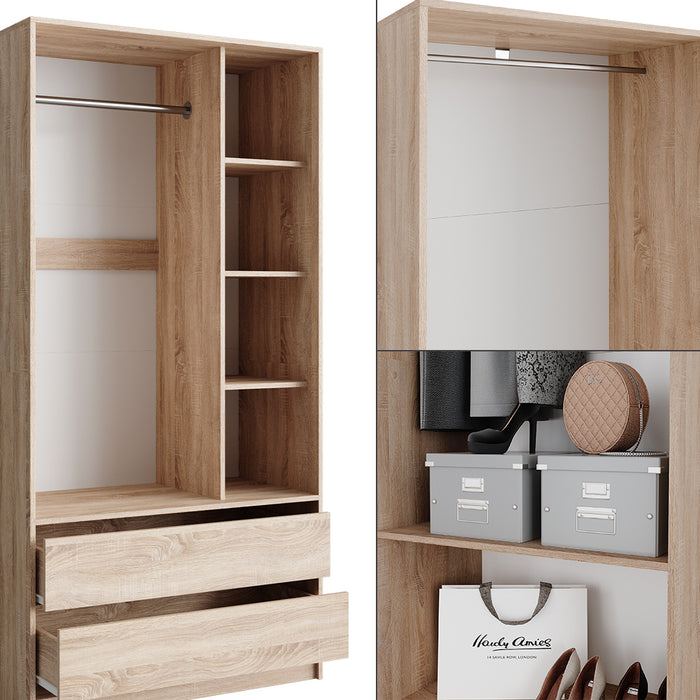 Vicco Armadio Sonoma 100 x 200 cm Set di 2