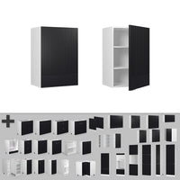 Vicco Pensile da cucina Nero a righe 50 cm