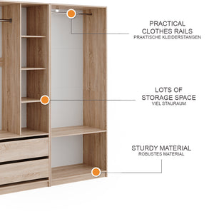 Vicco Armadio Sonoma 100 x 200 cm Set di 2