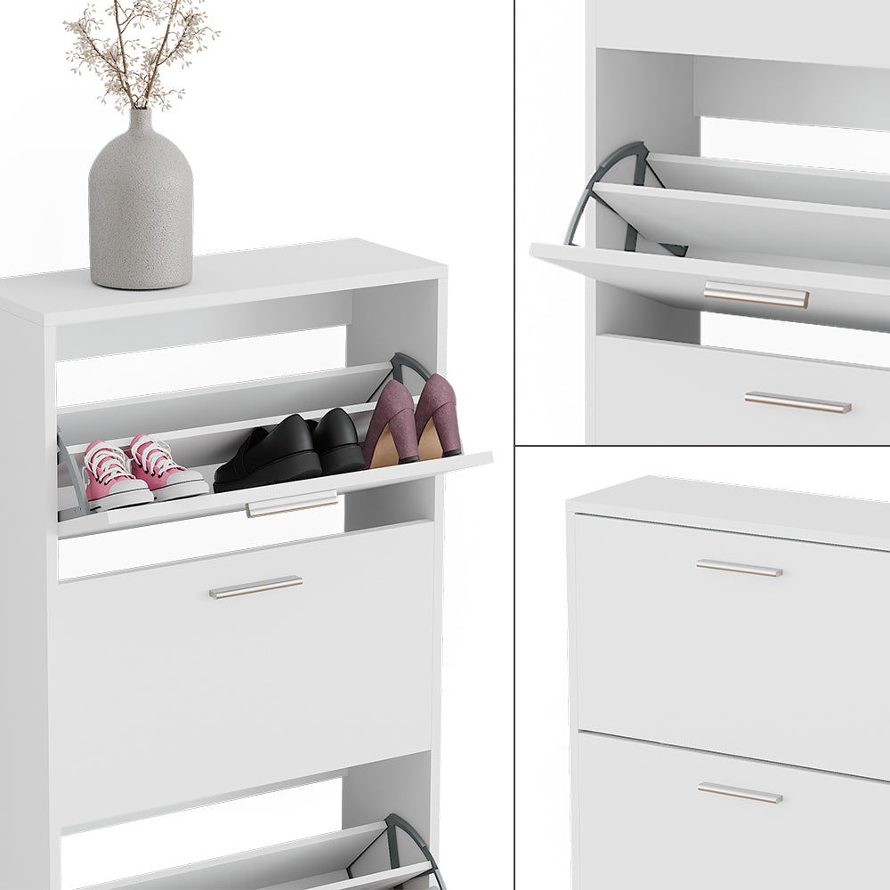 Vicco Scarpiera Bianco 59 x 137 cm con 4 scomparti