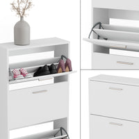 Vicco Scarpiera Bianco 59 x 137 cm con 4 scomparti