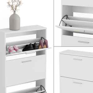 Vicco Scarpiera Bianco 59 x 137 cm con 4 scomparti