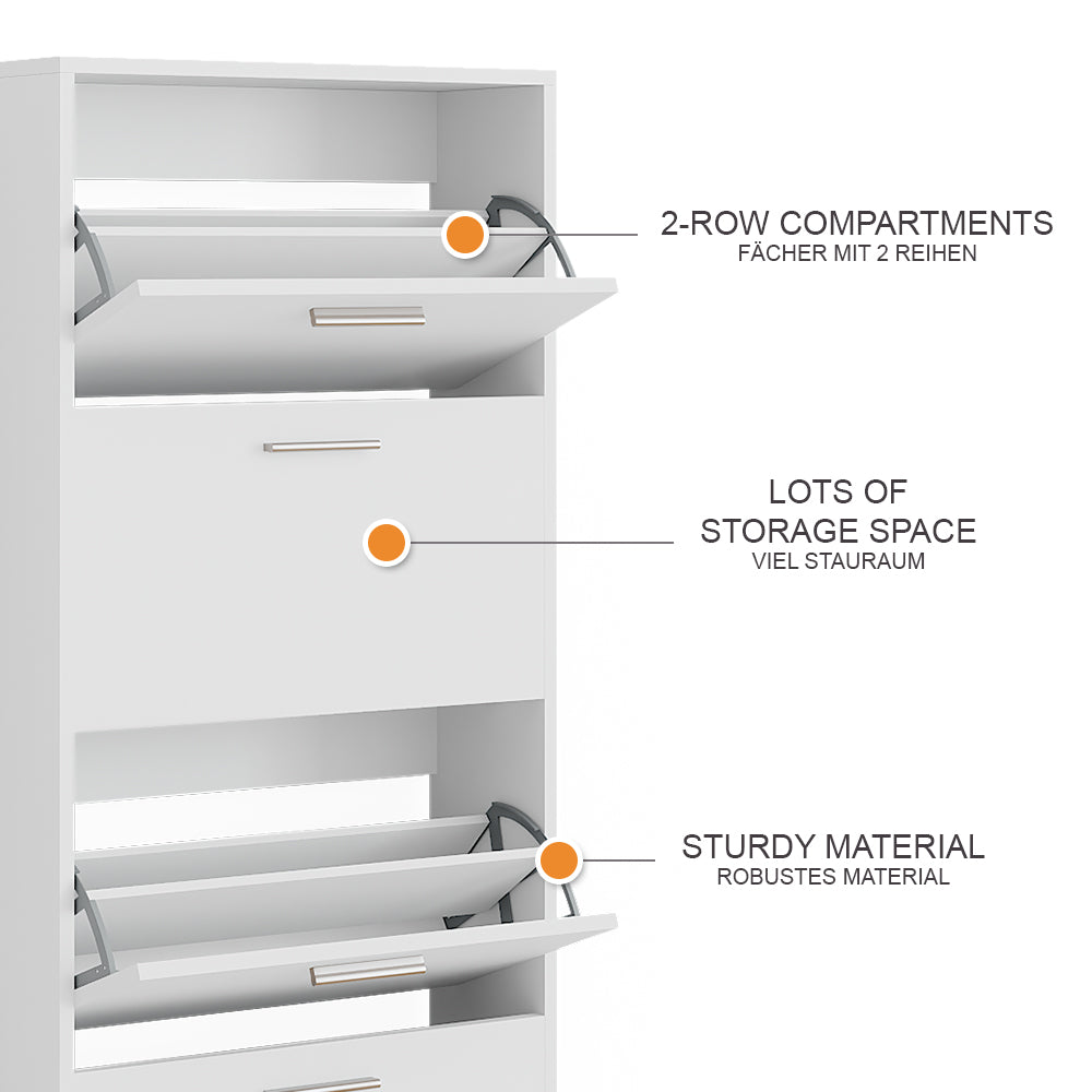 Vicco Scarpiera Bianco 59 x 137 cm con 4 scomparti