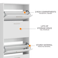 Vicco Scarpiera Bianco 59 x 137 cm con 4 scomparti