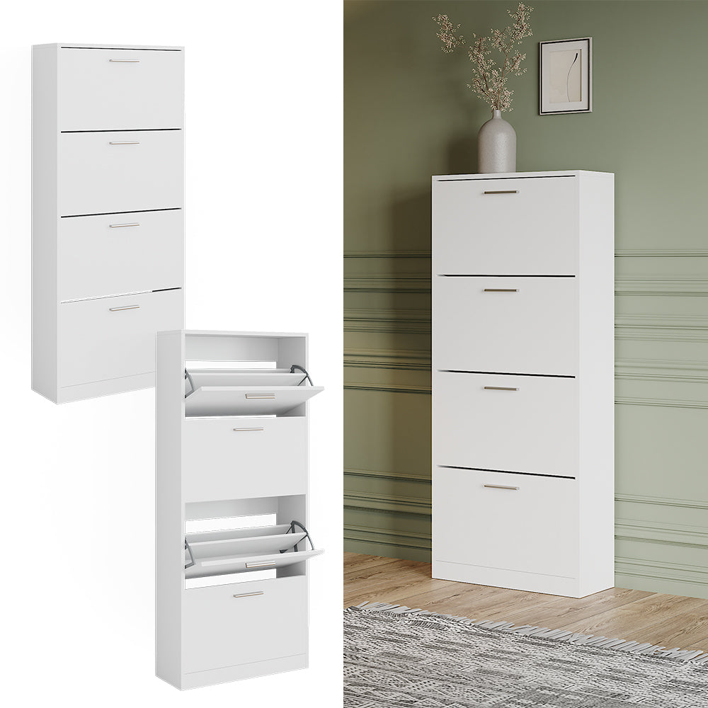 Vicco Scarpiera Bianco 59 x 137 cm con 4 scomparti