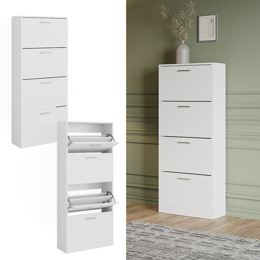 Vicco Scarpiera Bianco 59 x 137 cm con 4 scomparti