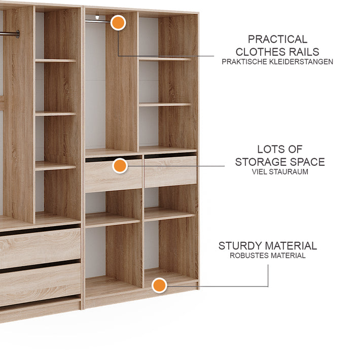 Vicco Armadio Sonoma 100 x 200 cm Set di 2