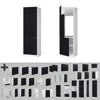 Vicco Armadio frigorifero Nero a righe 60 cm