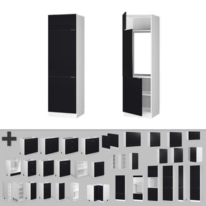 Vicco Armadio frigorifero Nero a righe 60 cm