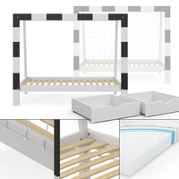 Vitalispa Letto per bambini Bianco 178 x 142.5 cm con cassetto e materasso