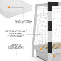 Vitalispa Letto per bambini Bianco 178 x 142.5 cm con cassetto e materasso