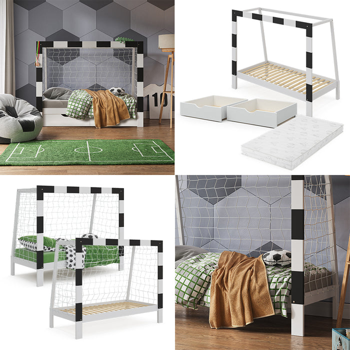 Vitalispa Letto per bambini Bianco 178 x 142.5 cm con cassetto e materasso