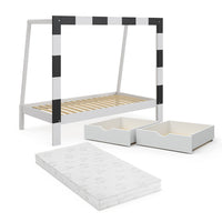 Vitalispa Letto per bambini Bianco 178 x 142.5 cm con cassetto e materasso