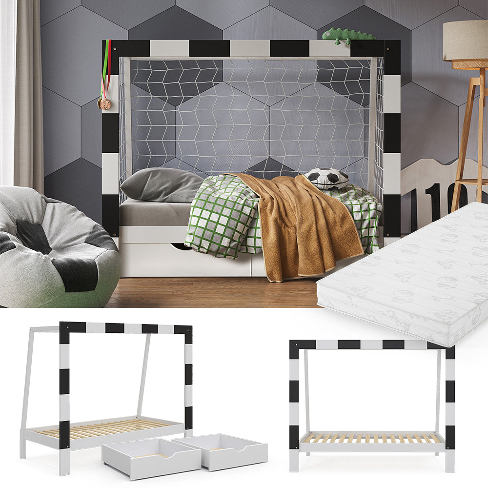 Vitalispa Letto per bambini Bianco 178 x 142.5 cm con cassetto e materasso