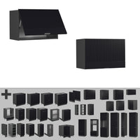 Vicco Pensile da cucina Nero a righe 60 cm Piatto