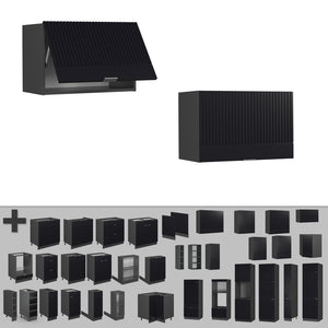 Vicco Pensile da cucina Nero a righe 60 cm Piatto