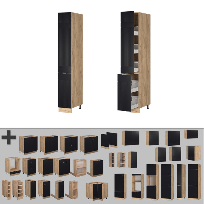 Vicco Mobile da farmacia Nero a righe 30 cm