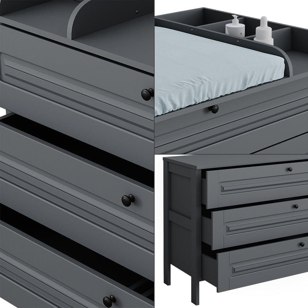 Vitalispa Fasciatoio Grigio 133 x 98.4 cm con 3 cassetti