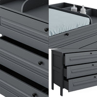 Vitalispa Fasciatoio Grigio 133 x 98.4 cm con 3 cassetti