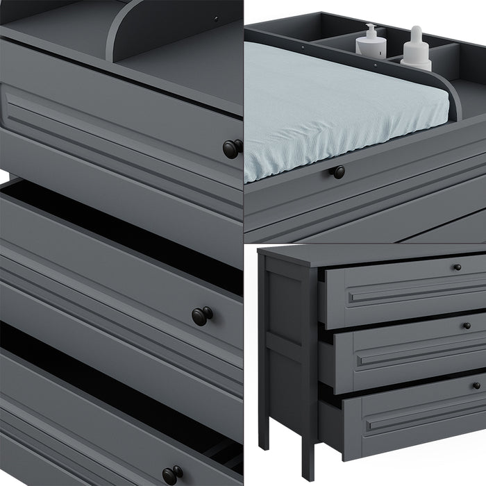 Vitalispa Fasciatoio Grigio 133 x 98.4 cm con 3 cassetti