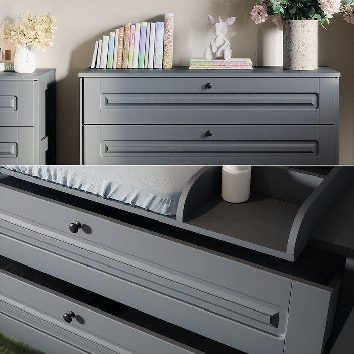 Vitalispa Fasciatoio Grigio 133 x 98.4 cm con 3 cassetti