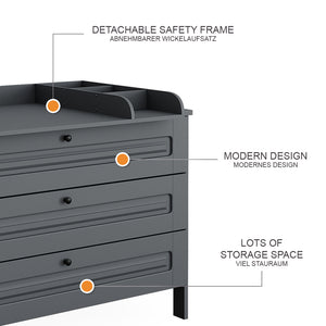 Vitalispa Fasciatoio Grigio 133 x 98.4 cm con 3 cassetti