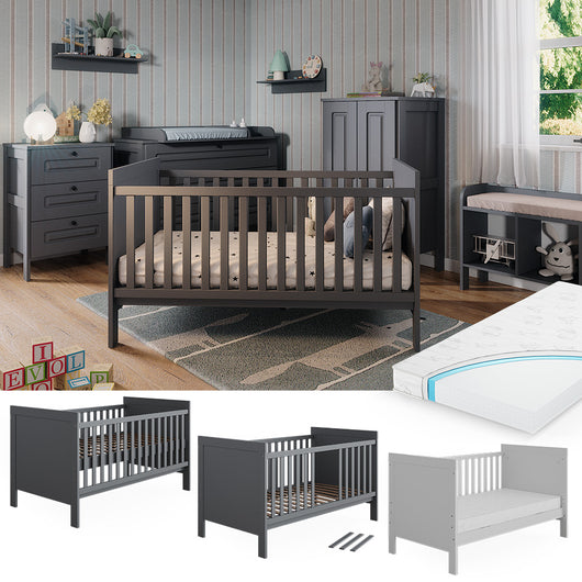 Vitalispa Lettino per bambini Grigio 144.4 x 83 cm con materasso