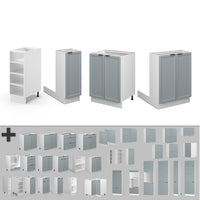 Vicco Isola cucina Blu-grigio chiaro 90 cm senza piano di lavoro