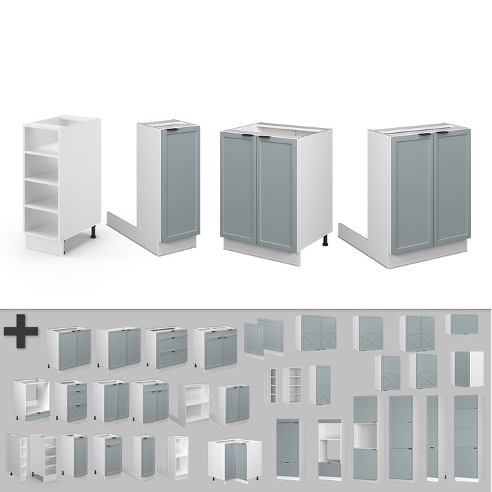 Vicco Isola cucina Blu-grigio chiaro 90 cm senza piano di lavoro