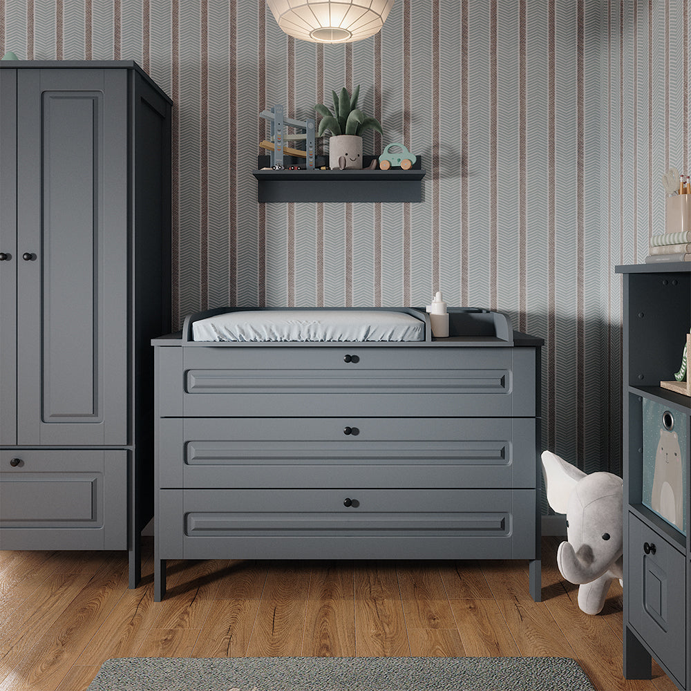 Vitalispa Fasciatoio Grigio 133 x 98.4 cm con 3 cassetti