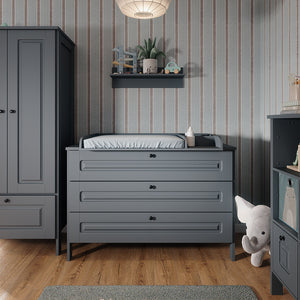 Vitalispa Fasciatoio Grigio 133 x 98.4 cm con 3 cassetti