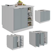 Vicco Isola cucina Blu-grigio chiaro 90 cm senza piano di lavoro