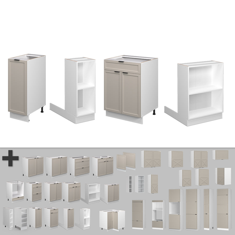 Vicco Isola cucina GrigioBeige 90 cm con cassetto, senza piano di lavoro