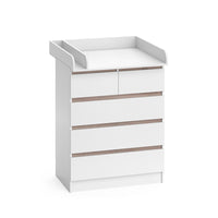 Vicco Fasciatoio Bianco/Sonoma 80 x 110.2 cm con 5 cassetti