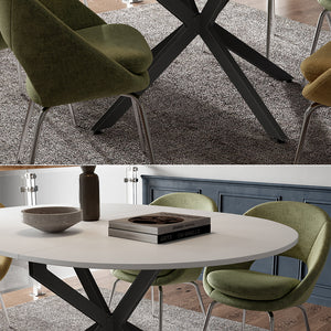 Vicco tavolo da pranzo allungabile Bianco/nero 120 x 76.5 cm Estensibile