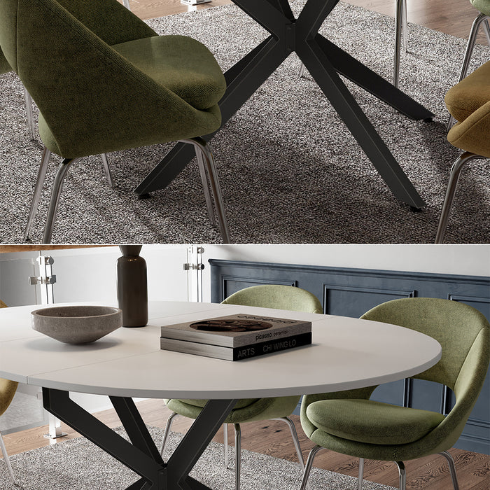 Vicco tavolo da pranzo allungabile Bianco/nero 120 x 76.5 cm Estensibile