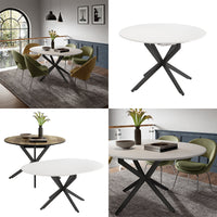 Vicco tavolo da pranzo allungabile Bianco/nero 120 x 76.5 cm Estensibile