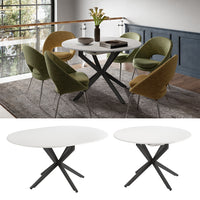 Vicco tavolo da pranzo allungabile Bianco/nero 120 x 76.5 cm Estensibile