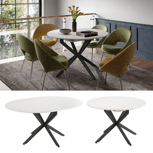 Vicco tavolo da pranzo allungabile Bianco/nero 120 x 76.5 cm Estensibile