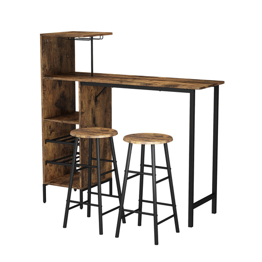 Vicco Set di tavoli da bar Nero/quercia rustico 121.5 x 40 cm con 2 sgabelli