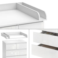 Vicco Fasciatoio Bianco 80 x 110.2 cm con 5 cassetti