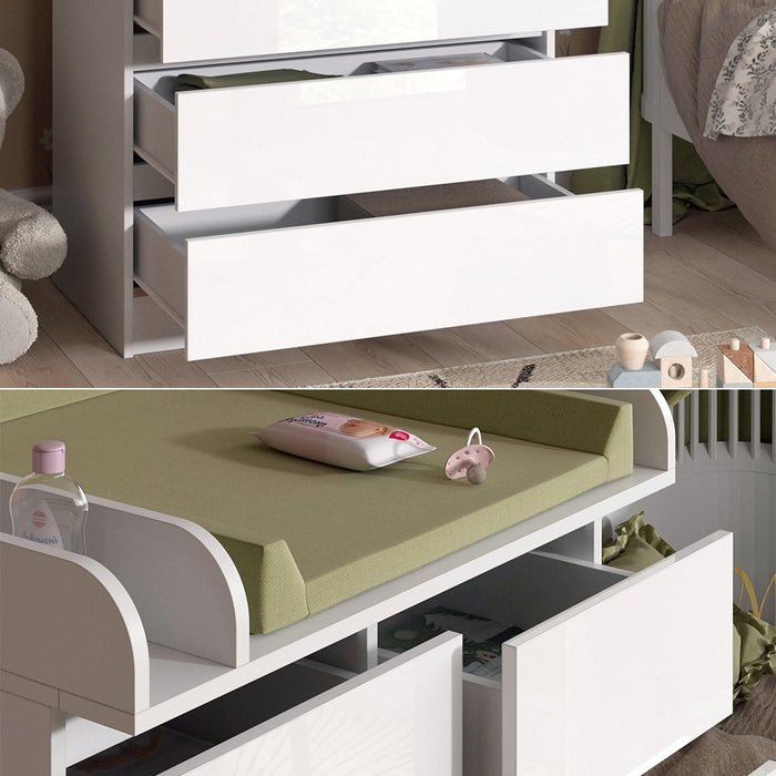 Vicco Fasciatoio Bianco 80 x 110.2 cm con 5 cassetti