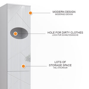Vicco Armadio per la biancheria Bianco 32 x 192 cm