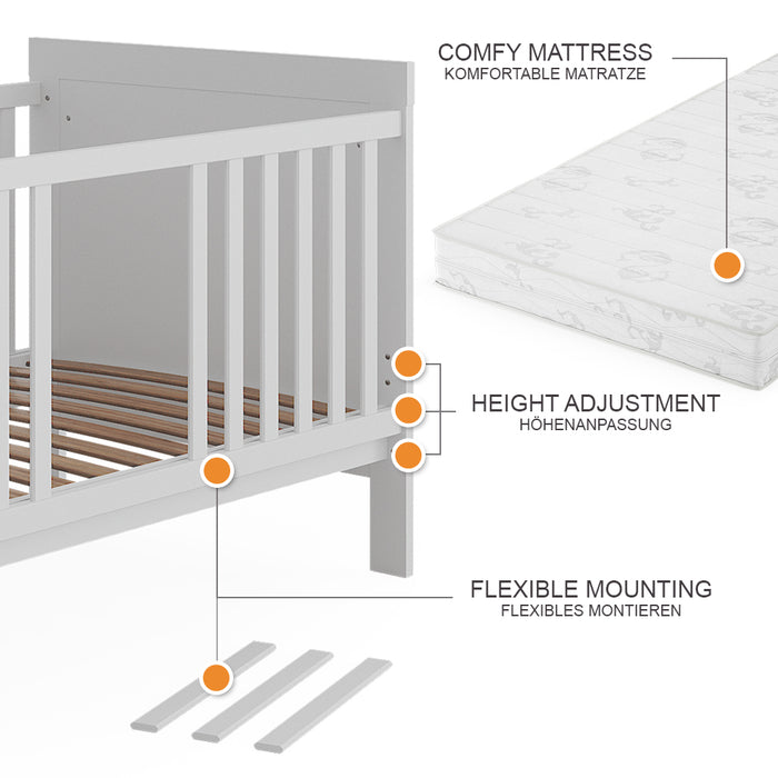 Vitalispa Culla Bianco 144.4 x 83 cm con materasso