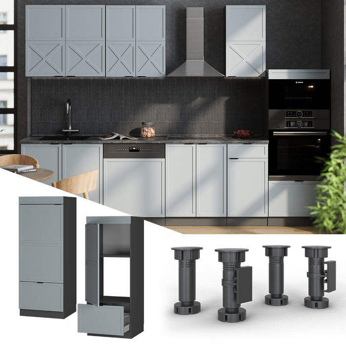 Vicco Set mobili bagno Blu-grigio chiaro 60 cm